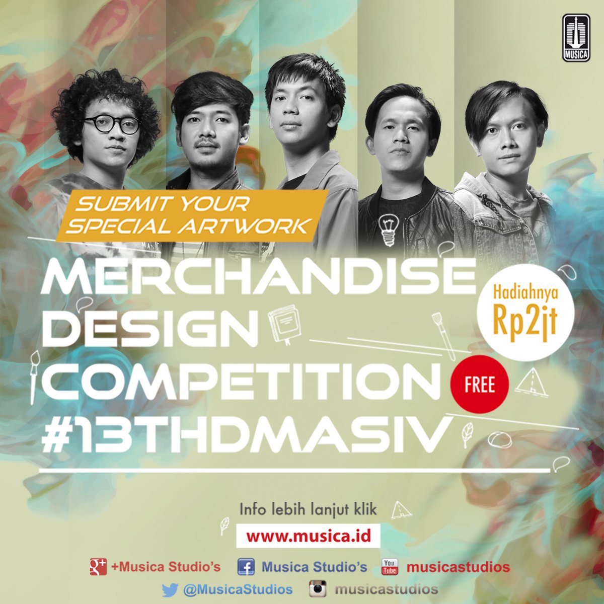 MusicaStudios's tweet photo. Ayo masih ditunggu kompetisi desain #13thDMASIV @DMASIV. Sikaat upload di sosmed mu ya, mention Musica ya! https://t.co/AumFARem5O