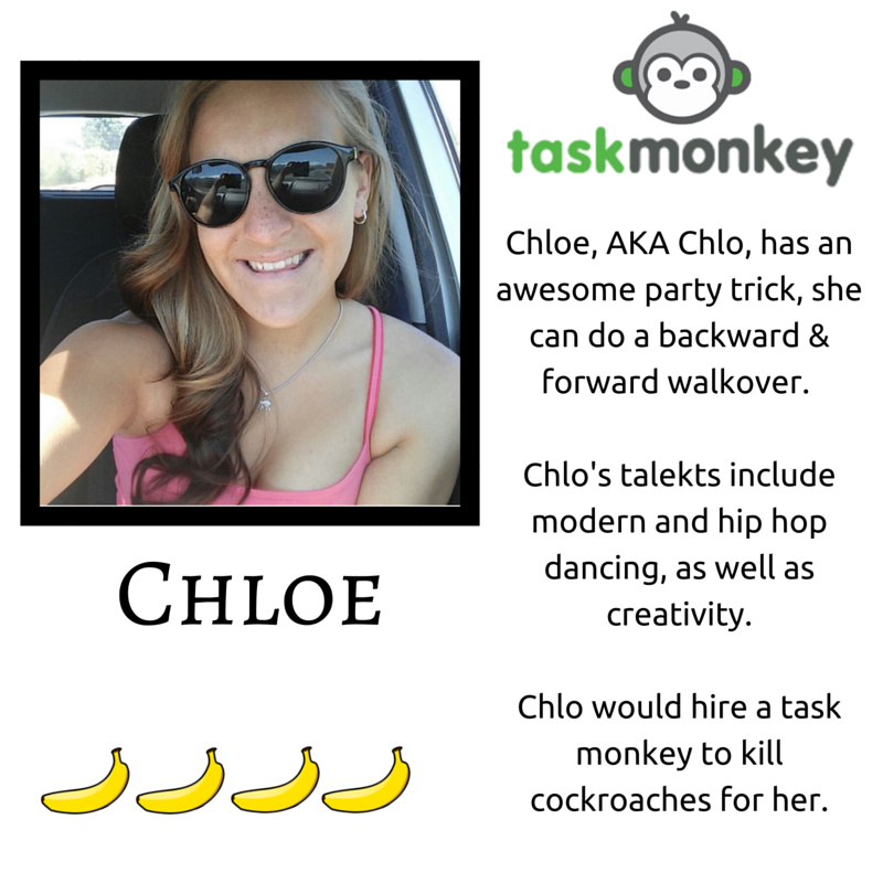TaskMonkeyZA's tweet photo. Meet Chloe one of our friendliest task monkeys. Post a task for Chloe https://t.co/VdkXdDklAw #TasksMustFall #Money4 https://t.co/Xxm3taVZVn