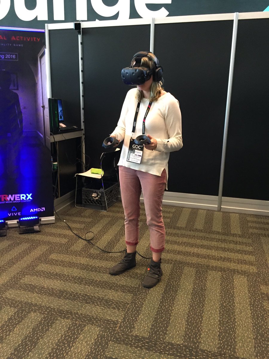 pixelsuperhero's tweet photo. Spooky games and VR are a match made in hell #GDC16 #paranormalactivitygame #vr https://t.co/AU524Lbes9