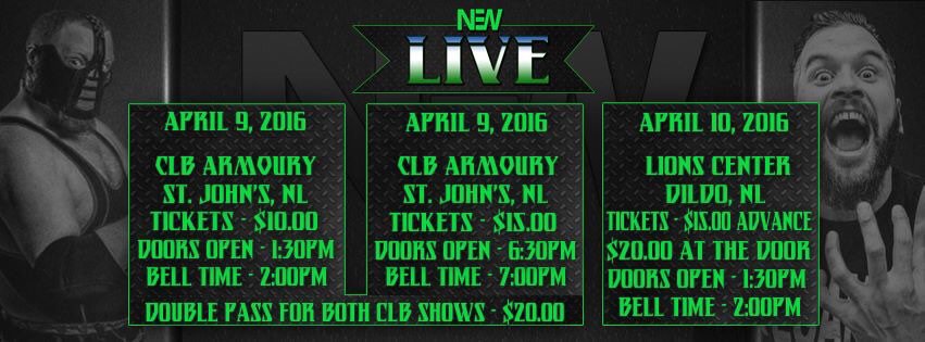 NewWrestlingNL's tweet photo. NEW presents 3 shows 2 days @DynamiteLCW @KingCEW709 @JustinLock_ @MattBurnsLCW @TheMattWheeler @TheBrandonFlip #NEW https://t.co/Ar1BwdPdf1