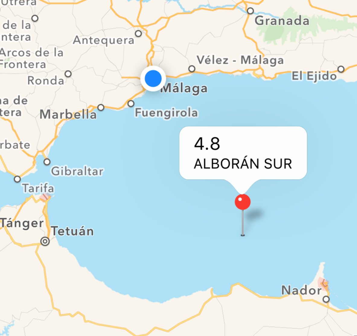 JesusSanchez__'s tweet photo. #TERREMOTO a las 5:40h magnitud 4.8 con epicentro en Alborán sentido en #Málaga #Granada #Almería #Jaén | Sin daños. https://t.co/mxT9xFUUDR
