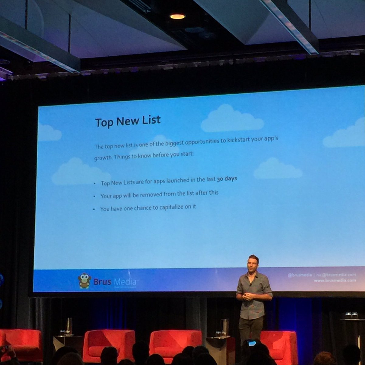 ashleekatebeck's tweet photo. @brusmedia speaking at #adtechANZ https://t.co/o5FY998ehB