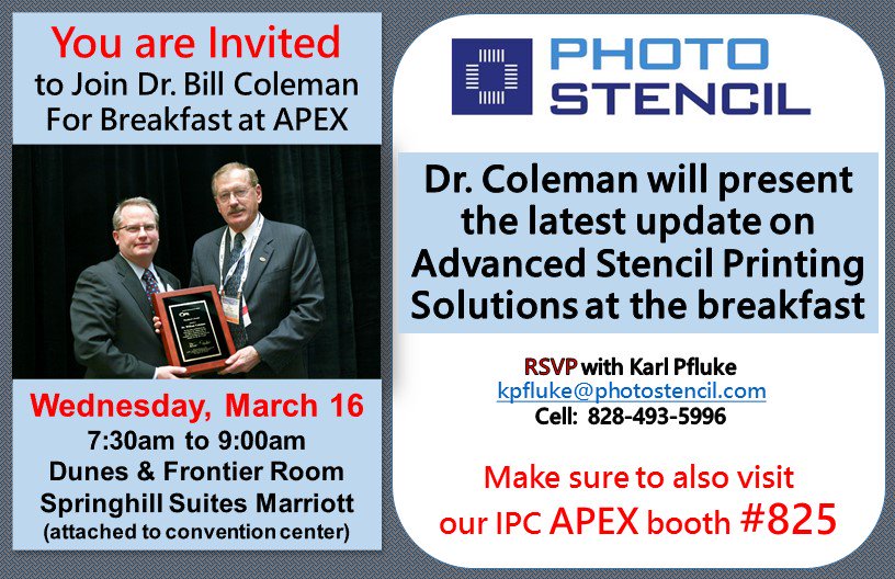 PhotoStencilLLC's tweet photo. Special Event honoring Dr. Bill Coleman, Wed. March 16, 7:30a RSVP to kpfluke@photostencil.com https://t.co/CmVsGS57oO