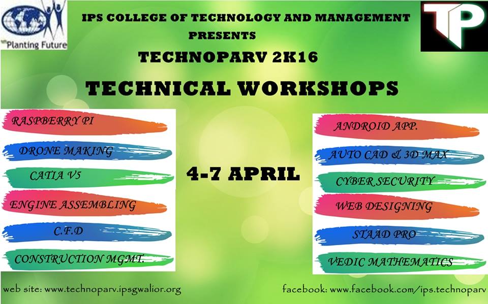 technoparv16's tweet photo. #Technoparv_2k16 proudly announce various "WORKSHOPS"
A good opportunity for the students.
#REGISTRATION_OPEN https://t.co/FbUwMnpgYt