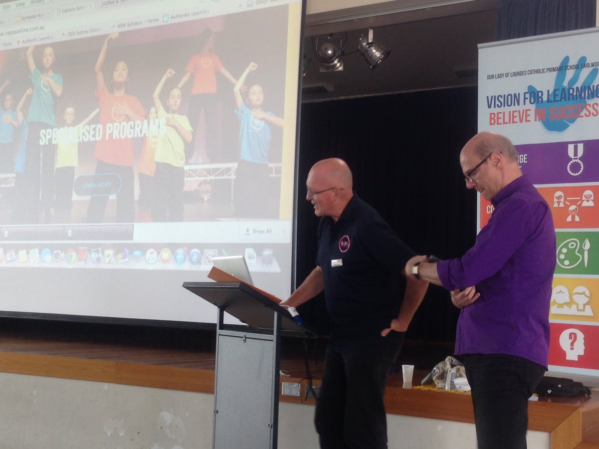 Roger &amp; James showing us the benefits of Authentic Learning through Performing Arts! #authlearning