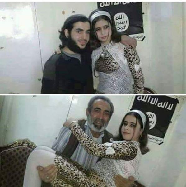 Bolo1970's tweet photo. #isis islamitische tuig met kindbruidje om op toerbeurt te misbruiken, binnenkort ook bij U in het #azc https://t.co/hynzgTe7mS