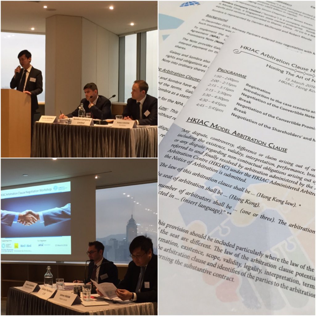 HKIAC_Karen's tweet photo. #happeningrightnow #negotiation #arbitration clause @iHKIAC @twobirds @HSFlegal #fangda @HoganLovells #fullhouse https://t.co/qPCnDpcQRJ