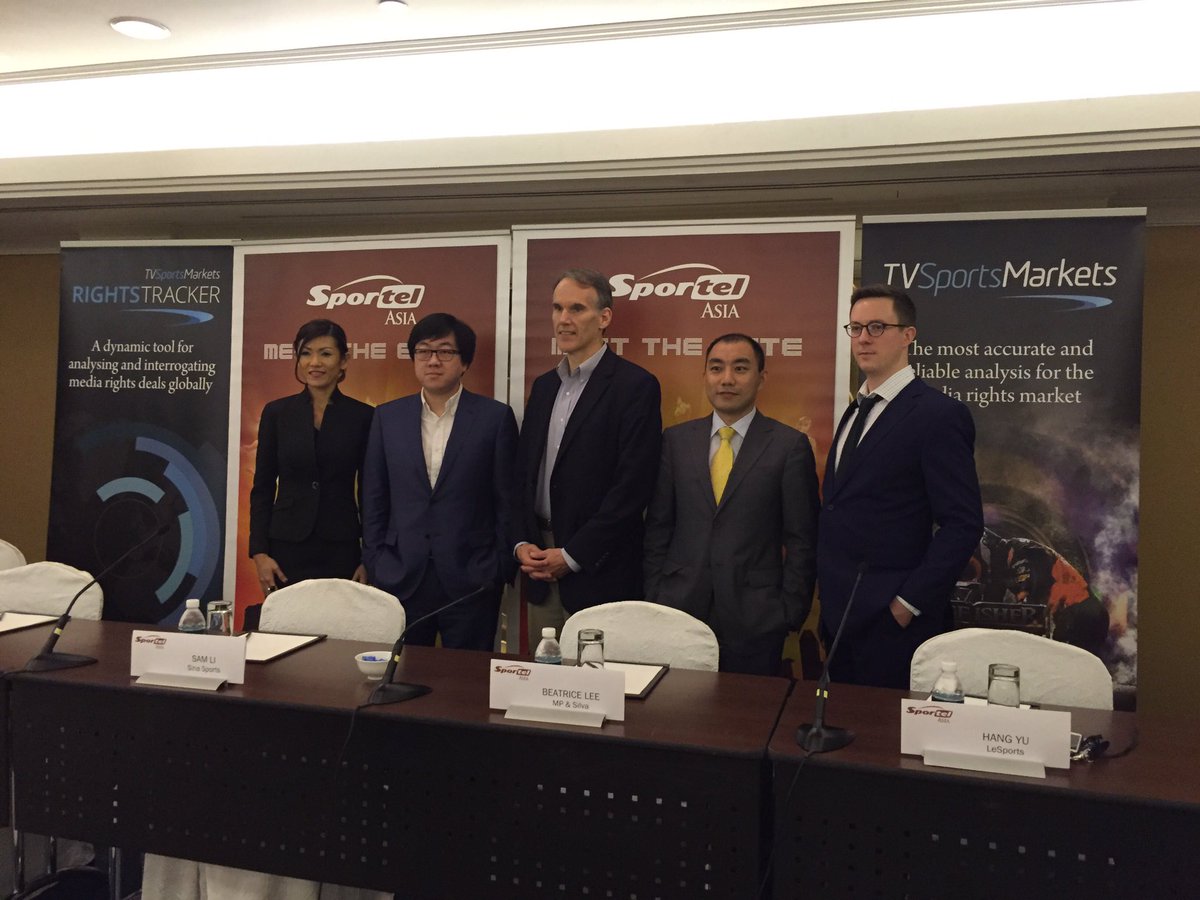 sportelmonaco's tweet photo. They are ready! @richardwelbirg Beatrice Lee, Sam Li, Jim Small, Hang Yu @TVSportsMarkets #sportel https://t.co/2TwWLJrgBt