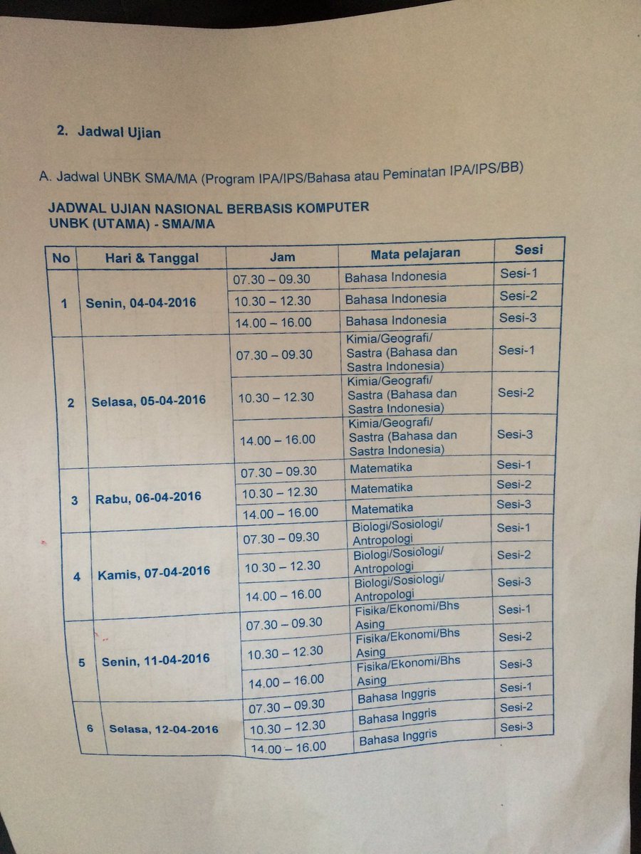 Assalamu'alaikum sebagai info utk kelas XII, berikut jadwal UN dan Ujian Praktek, semoga bermanfaat dan semangat!!!😊