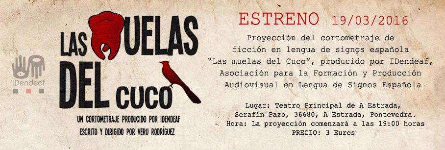 CNLSE's tweet image. El sábado se estrena "Las muelas  del cuco", un cortometraje en #LSE producido por @IDendeaf bit.ly/22ghcDY