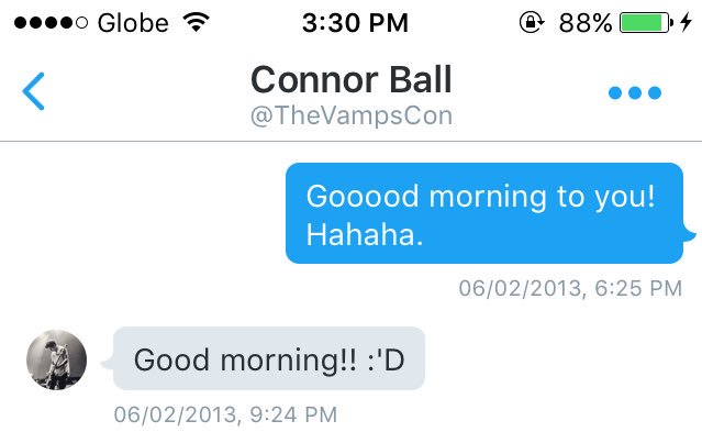 cmabws's tweet photo. I MISS YOU AND YOUR GOOD MORNING DMS U LITTLE SHIT IM GONNA CRY. @TheVampsCon https://t.co/ua3shgvchX