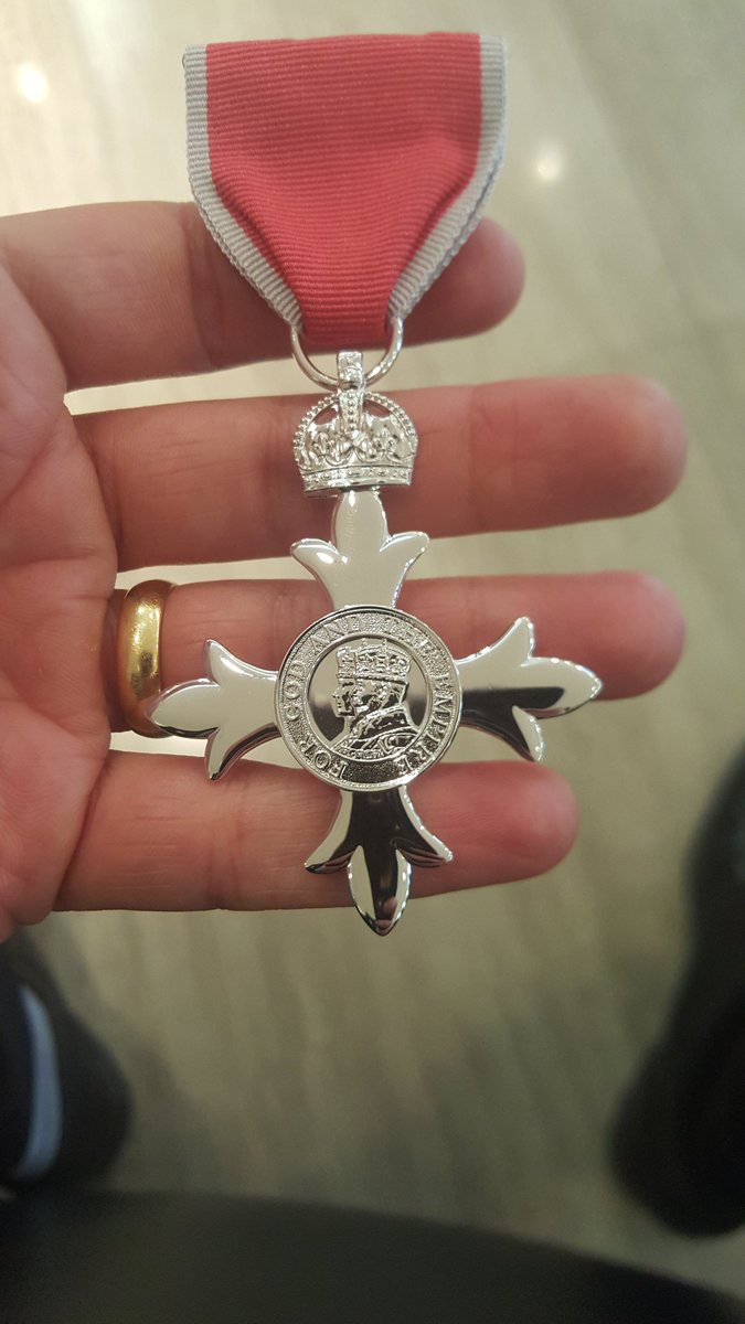 RealCFrampton's tweet photo. Very proud day for me. MBE https://t.co/e7RQlgNyRu
