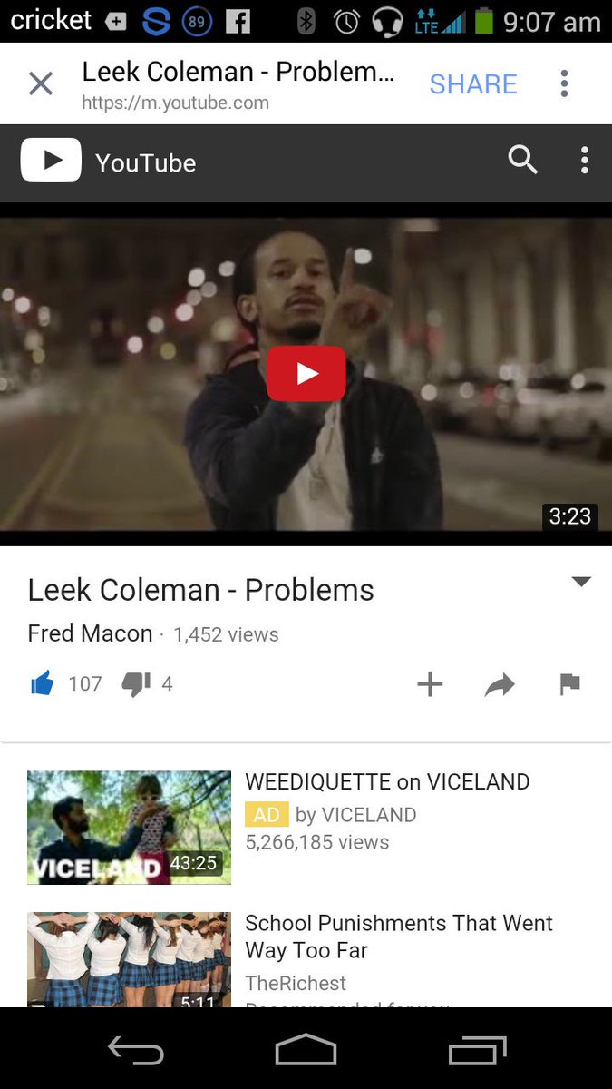 In 3days almost 1,500 views see what all the buzz is about new video PROBLEMS by LEEK COLEMAN my lil brother