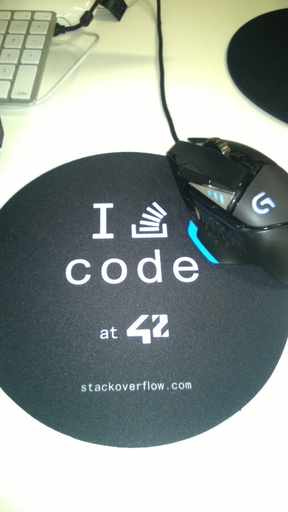 Maxime_GL's tweet image. Pretty cool these new mousepads at @42born2code #ILoveCode Thank you @stackOverflow