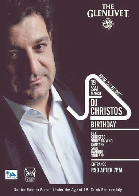 KatsaitisMusic's tweet photo. This Saturday @djchristossa's #BDayParty @House_22 Ft @VinnyDaVinci @DjGanyani @DeeJayKanunu @DjSabz_SA @DjSoulBeeSA https://t.co/YD3qvW8K3q