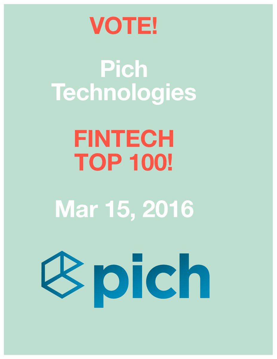 PichTech's tweet photo. Last day to help @PichTech get into the EU Fintech Top 100! @FinTechNL! Vote for us here: https://t.co/o5vqhucN9e https://t.co/VUoNkKskxV