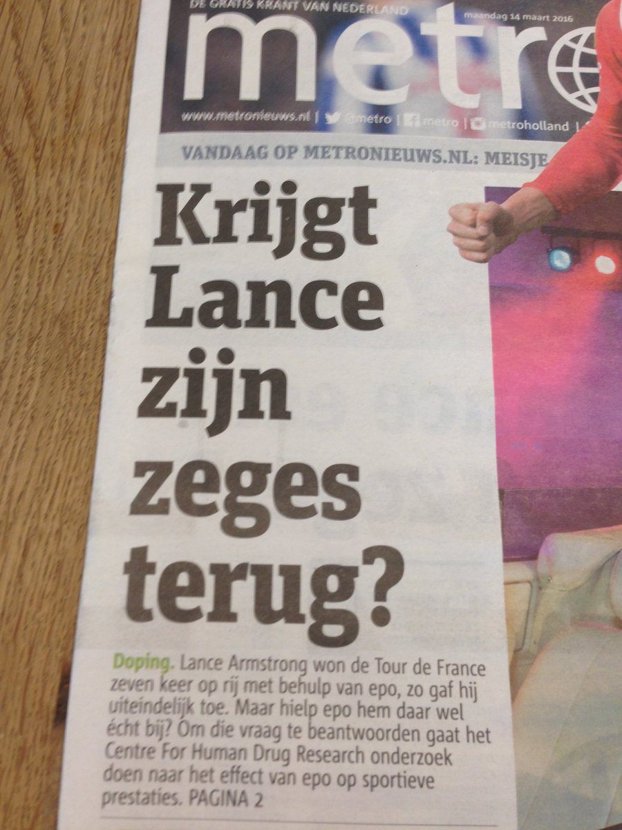 CHDR_NL's tweet photo. Krijgt Lance zijn zeges terug? #EPO #clinicaltrials https://t.co/5IY8nZvSoL