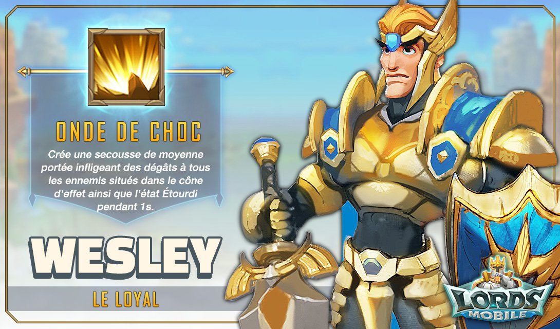 LordsMobileFR's tweet photo. Le premier Héros que vous contrôlez est Wesley. Découvrez son histoire dans #LordsMobileFR ! https://t.co/xT8cn8MQwd