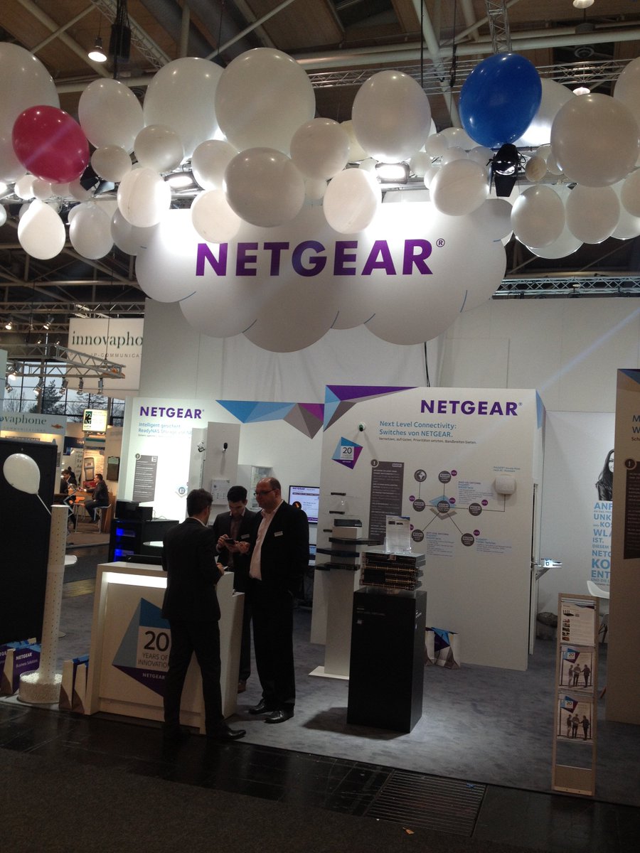 Netgear_de's tweet photo. Ein erster Eindruck von der #CeBIT2016. Unser Stand in der Früh:) Ihr findet uns hier: Halle 13, D27! https://t.co/YXJCytIi08