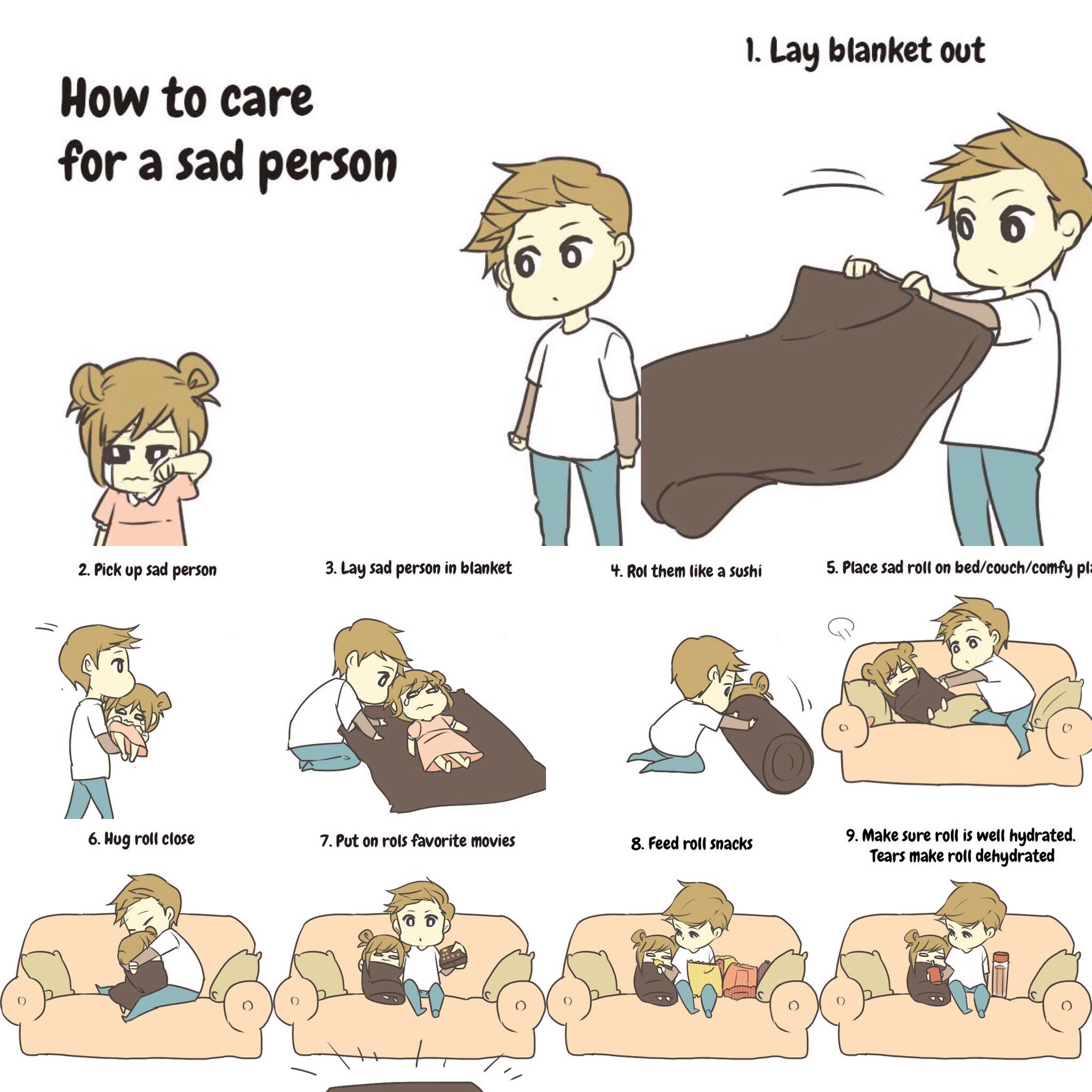 “Tips on " How to care for a sad person . "