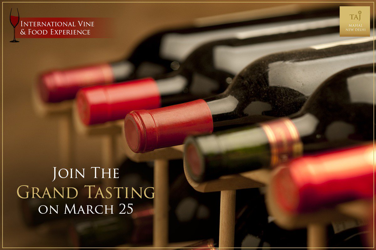 TajMahalHotel's tweet photo. Enjoy 2 days of the finest wine labels, accompanied by delectable delicacies. Presenting the #IVFE2016, March 25-26 https://t.co/tTxfGRKjtx