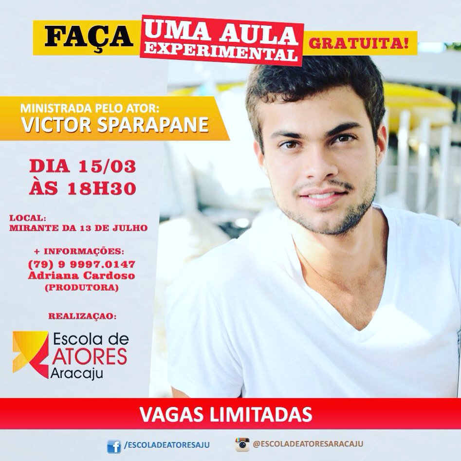 Seixas8Jessica's tweet photo. Escola de oficina de atores de Aracaju 
Vou estar na 13 de julho as 18:30 
Vão lá eu vou estar lá https://t.co/iZboxTzlXr