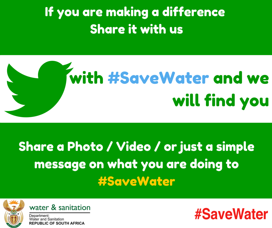 DWS_RSA's tweet photo. Share with us what you are doing during Water Week by using #SaveWater https://t.co/vrIdqIke2I