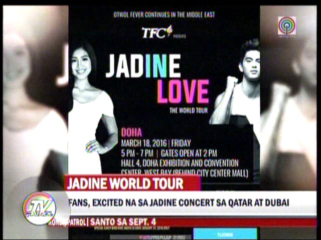 TVPatrol's tweet photo. #TVPatrol Fans, excited na sa JaDine concert sa Qatar at Dubai | Maxxy Santiago https://t.co/fL21akkqwj