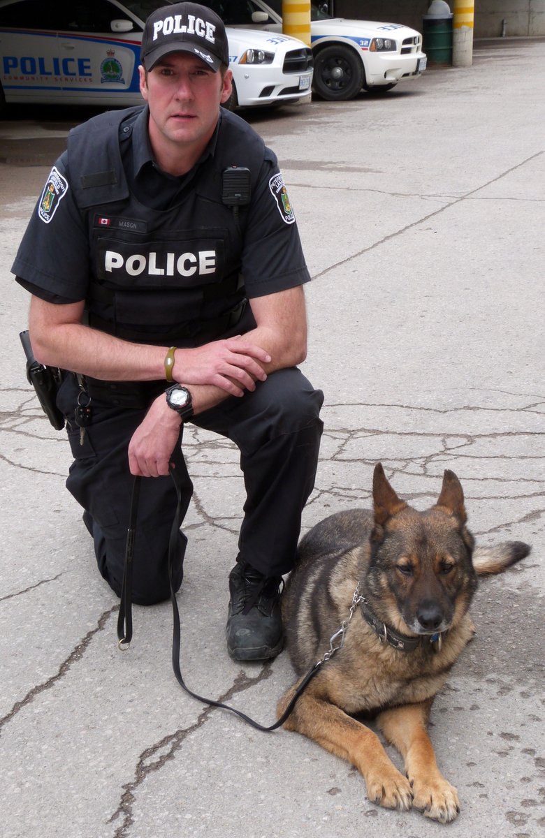 PtboPolice's tweet photo. Our thoughts are with DC Mason as he deals with the loss of his beloved K9 partner Knight. Rest in peace friend. -LG https://t.co/aKUPJrjfJm