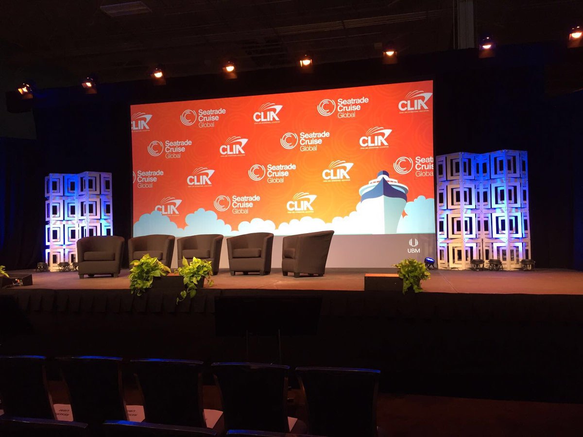 SeatradeCruise's tweet photo. The sun is shining & the stage is set for our famous State of the #cruise Industry. Who else is set for #STCGlobal?! https://t.co/WDvJgYu6Fq