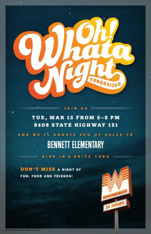 🐻🐾Join <a href="/BennettBears/">Bennett Bears</a> this evening at Whataburger!🍔🍟Part of proceeds comes back to #bennettes &amp; serves our BEARS!🐻🐾