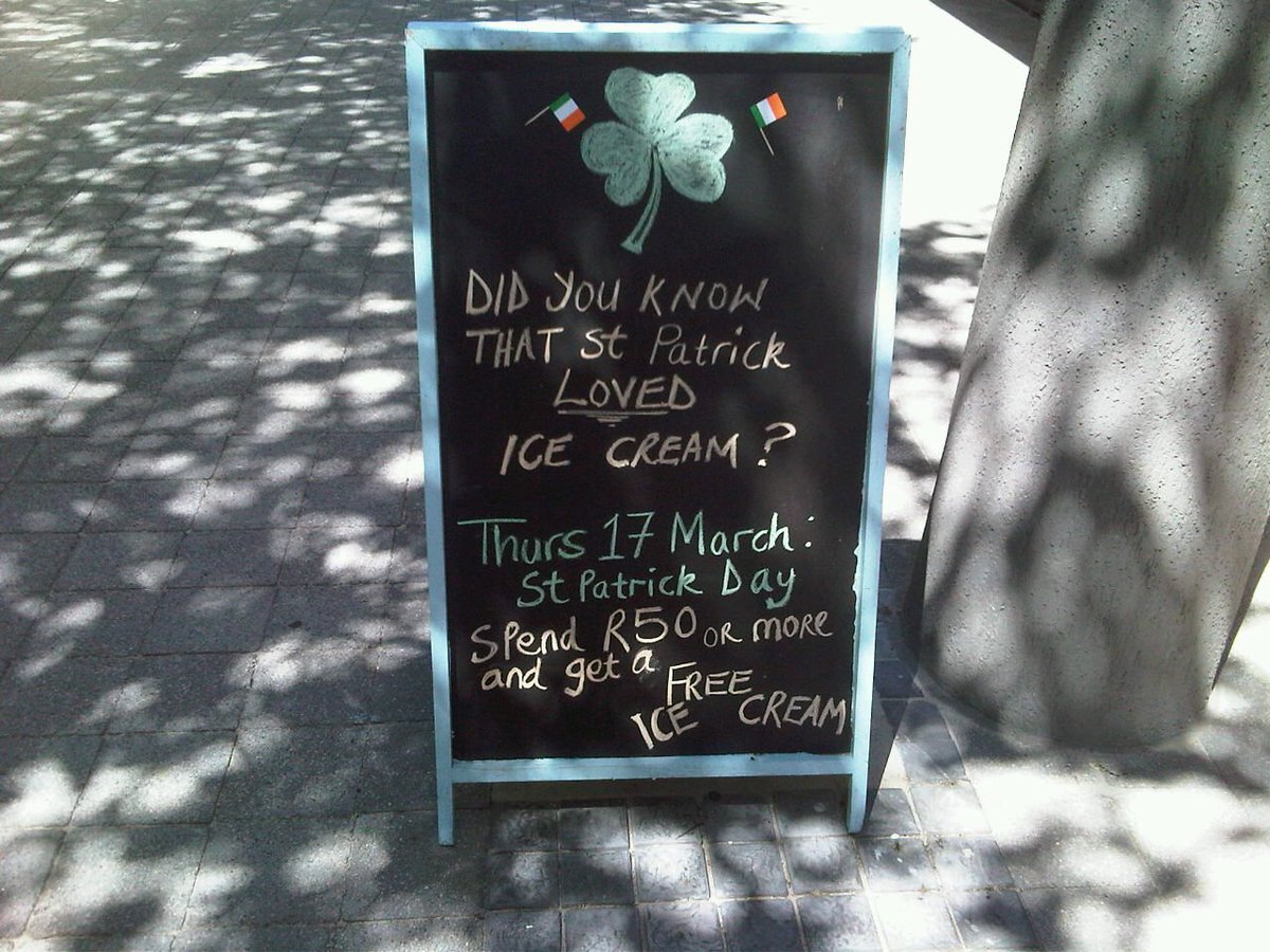 St Patricks Day festivities start at Como Café.  
Will you be there? 
<a href="/ZomatoSA/">Zomato South Africa</a> @CarodeWaal @VAFoodMarket