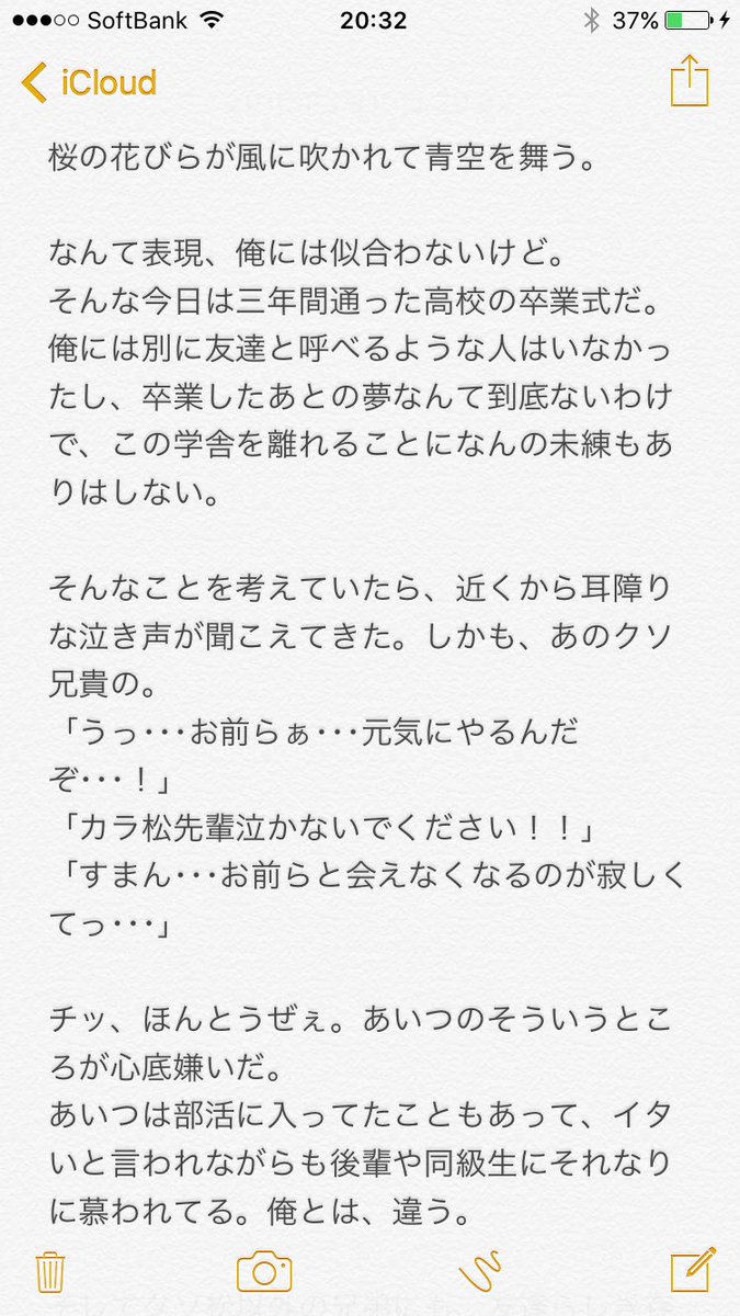 O Xrhsths いろは 夢垢 しばらく低浮上 Sto Twitter はりゅ様 Haryuryungmail1からいただいたリクエスト 一松くん夢小説 卒業 その つづきます 夢松 おそ松プラス 夢松クラスタさんと繋がりたい T Co Ba0p8y3qgh