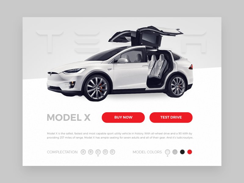 NikEreDesign's tweet photo. I finally started my own #UI #challenge! Did this shot as my first, I really like #TESLA. #design https://t.co/aL3LbALSN9