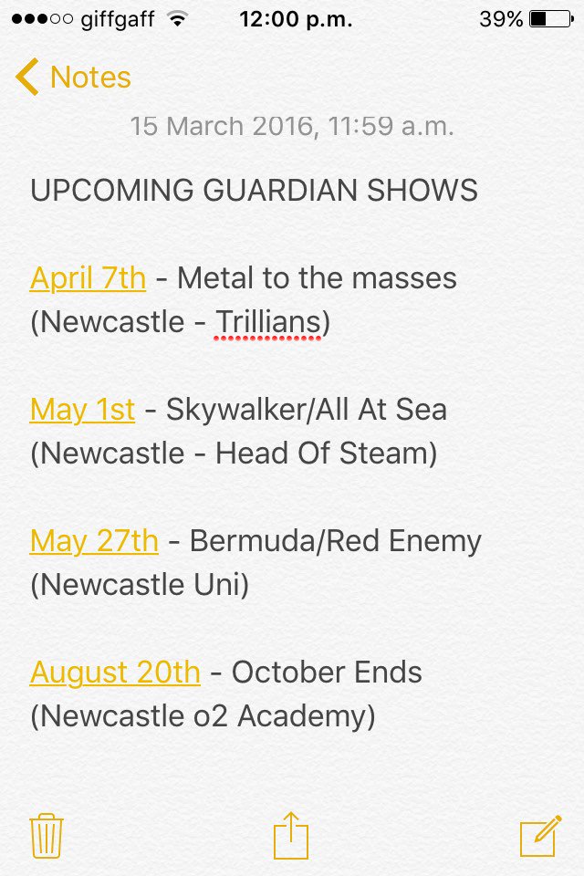 List of local gigs we have coming up! Be sure to get involved and support your local scene!
