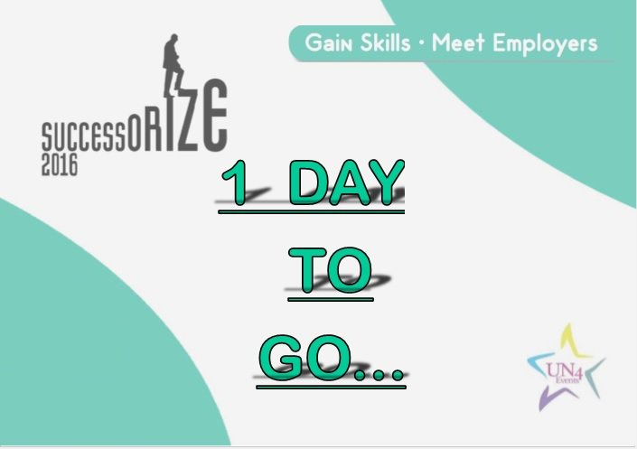 1 Day to go! 
Are you ready for Successorize 2016?
Wednesday 16th March 
9:30am - 3:30pm
At The Guildhall