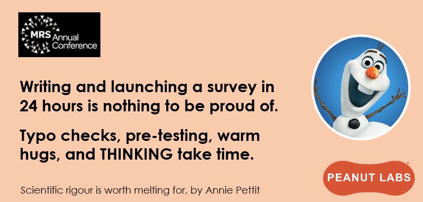 LoveStats's tweet photo. Writing a launching a survey in 24 hours is nothing to be proud of. THINKING takes time.  #NewMR #MRSlive https://t.co/KQM6Nehzqq
