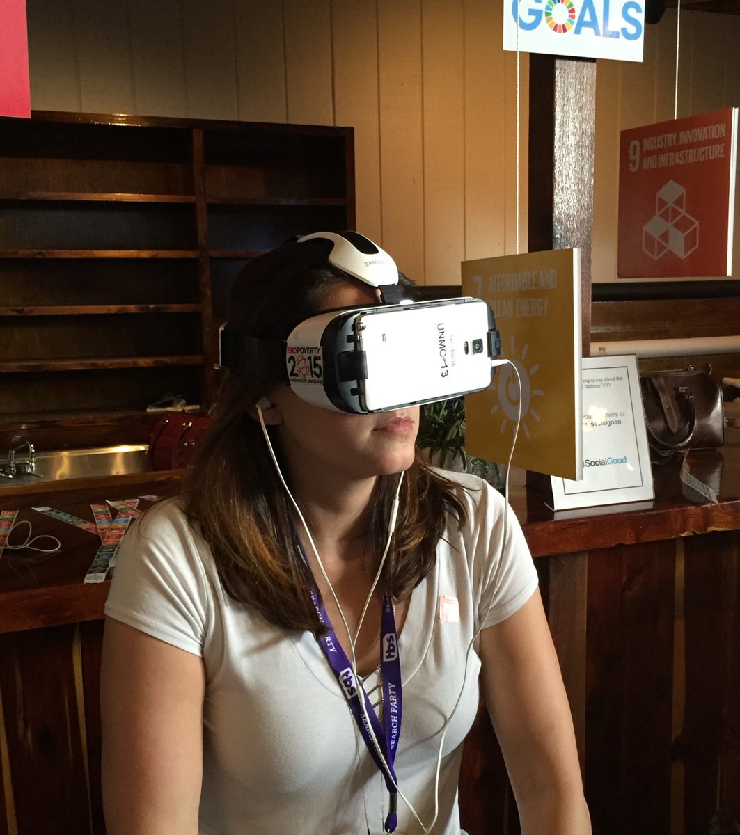bakerac1's tweet photo. Watching a powerful story of a young #woman from #Liberia @plus_socialgood #SWgood #VirtualReality #SXSW2016 #SDGs https://t.co/x556L5VLTq