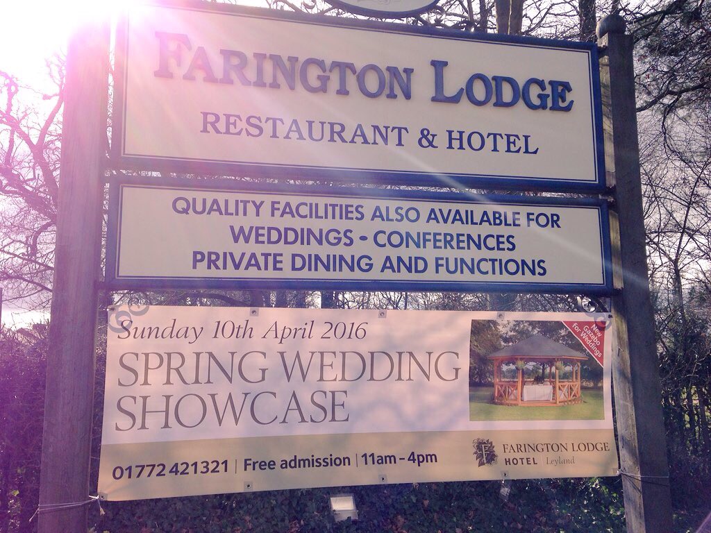 FaringtonLodge's tweet photo. The #SpringWeddingShowcase banner is up! Come to our FREE event on Sun 10th April at 11am to book your #wedding day! https://t.co/Ty11YzO42N