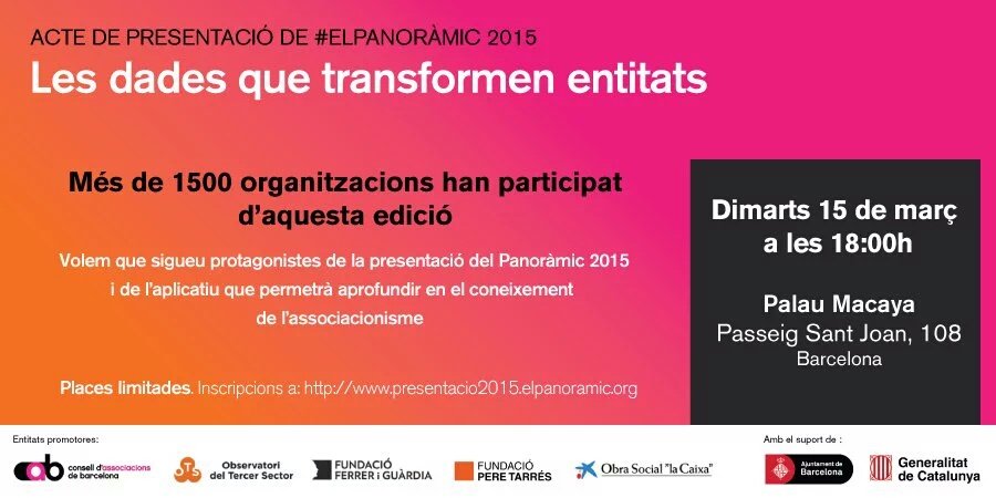 Sempre demanem retorn, aquesta tarda el tindrem al Palau Macaya. Gràcies a l'esforç de totes pel #elPanoramic 2015.