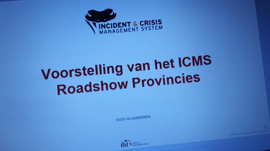 ICMS_BE's tweet photo. Wat is #ICMSystem? eerste voorstelling aan provincies @oost-vlaanderen #roadshows https://t.co/IMJrn3gOS7