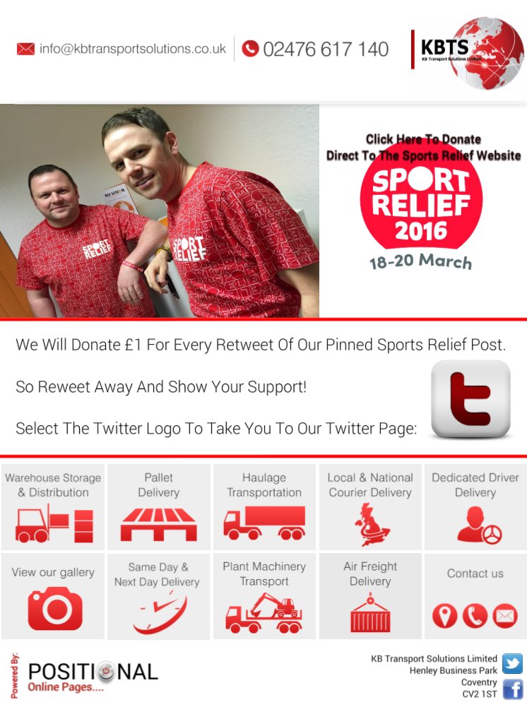 kbtsltd's tweet photo. £1 Will Be Donated To @sportrelief Every Time This Tweet Is Retweeted! | T&amp;C On The Website: https://t.co/zfh5u6EVvl https://t.co/6hr5V3My8Y