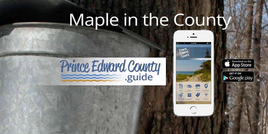PECguide's tweet image. Maple in the County!  PEC Guide App involv.es/1QLhGuA has locations &amp;amp; events on the go #princeedwardcounty