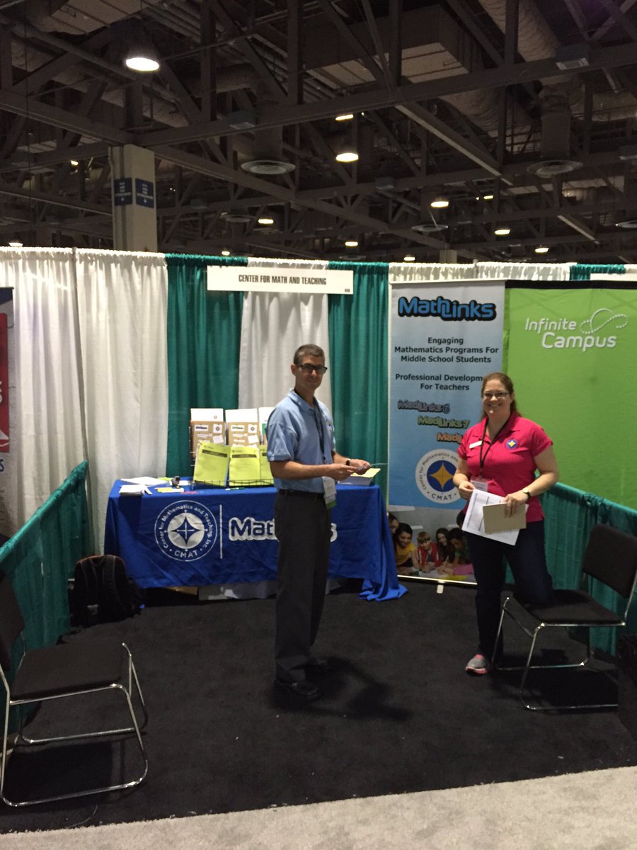 mathgeek76's tweet photo. seriously everyone!! it's fun times here at #ccsa in the #cmat #mathlinks booth. come geek out! booth 948. https://t.co/xQVXXOq4Kf