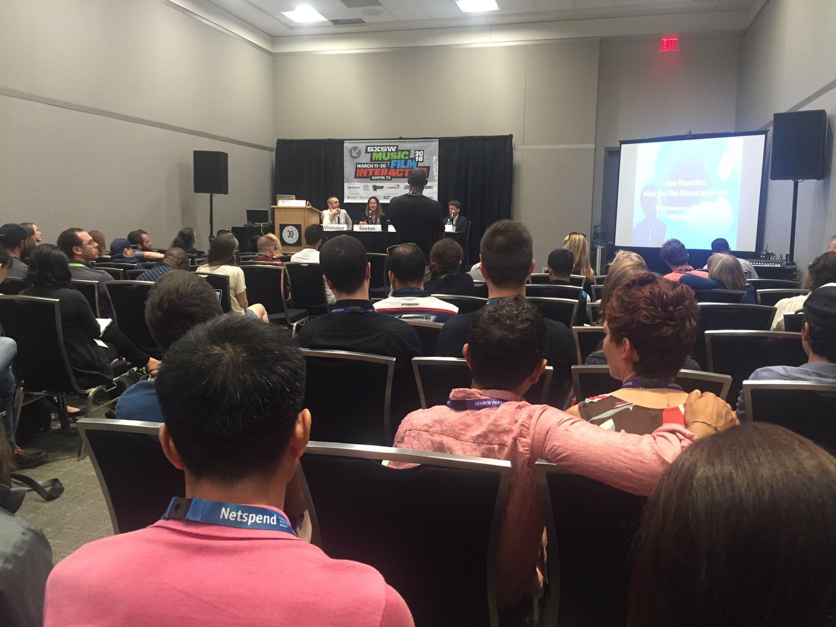 OrilloFilms's tweet photo. Alternative film funding talk at #SXSW with @Dogwoof @kickstarter @CNN @ROADSEntertain https://t.co/mxIxoyNFee