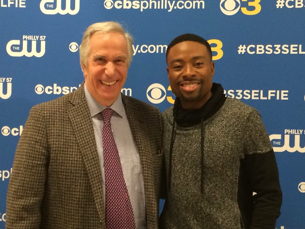 CBSPhiladelphia's tweet photo. #cbs3selfie Henry Winkler and @JustinHires https://t.co/87YgUh0ppB