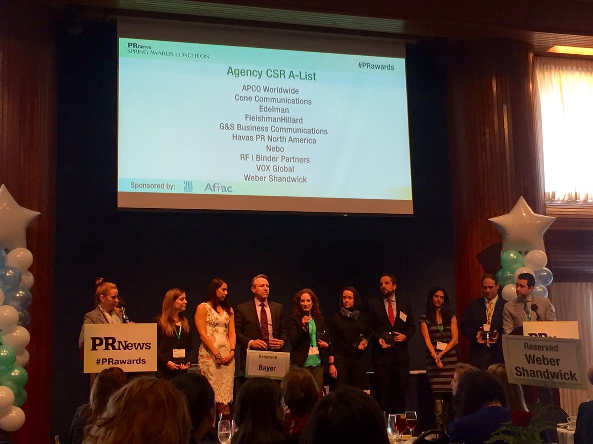 PeriAlexPR's tweet photo. Honored to be recognized with the #PRawards Agency CSR A-List https://t.co/UU4bAlw4Tf