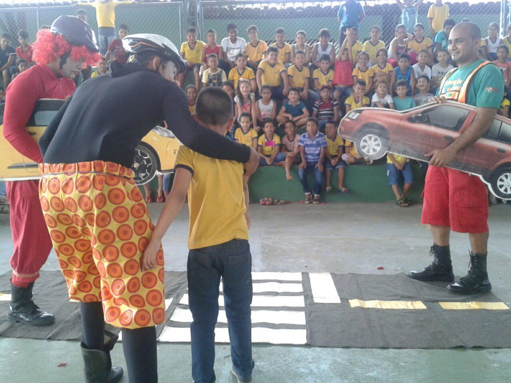 Ação de educação no trânsito na EMEI Wilson Malcher, nesta terça-feira(15), marca o início do ano letivo municipal.
