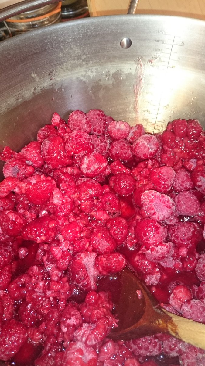 rosiemakesjam's tweet photo. Ha! I found raspberries in the freezer so the jam is on #favouritejam https://t.co/GnS6WpZVPM