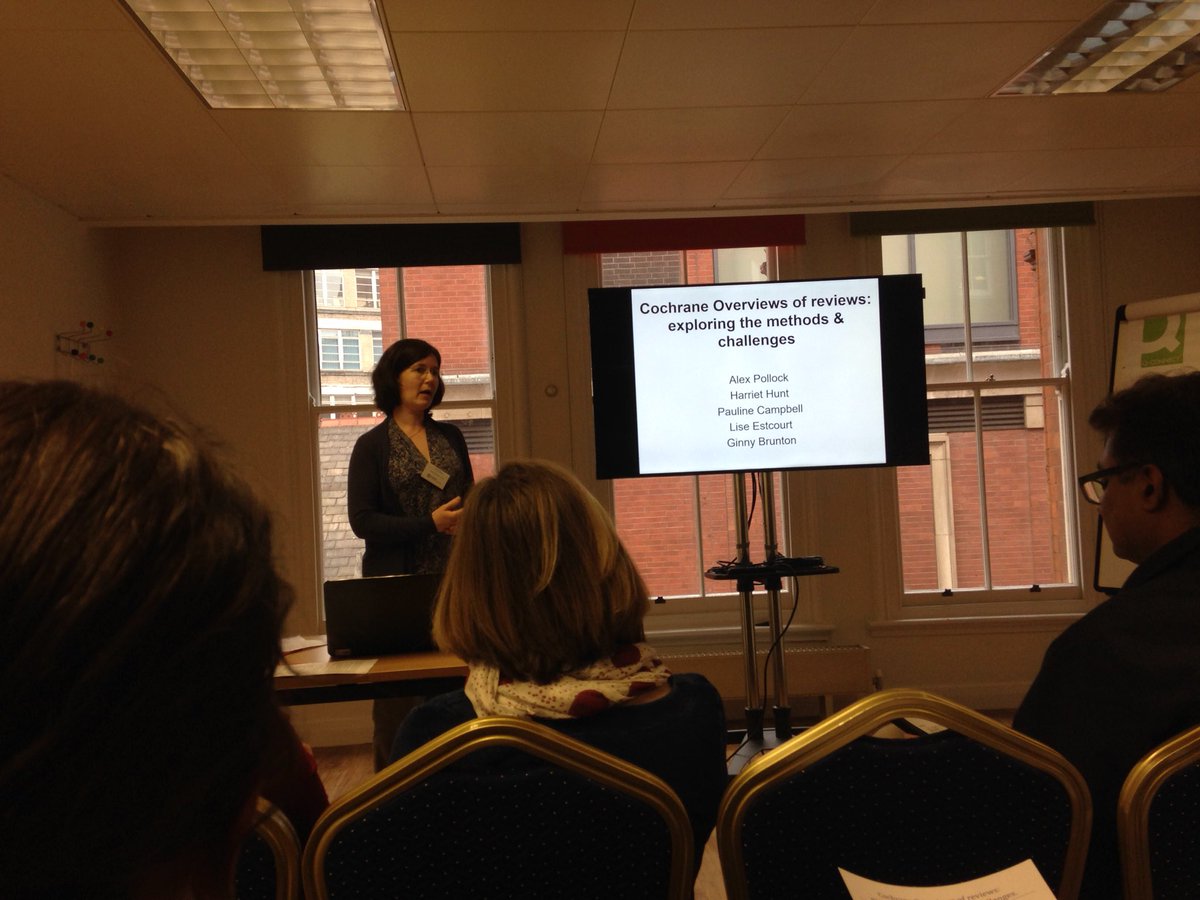Alex Pollock on overviews of reviews @NMAHPRu #CochraneBham